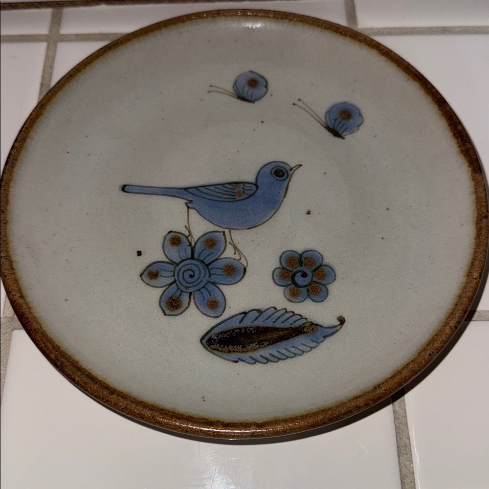 Ken Edwards Mexican TONALA POTTERY El Palomar 7.5” plate #6 🐈‍⬛